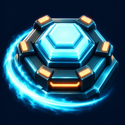 Reactorwave artwork: a glowing cyan reactor with six orange energy switches